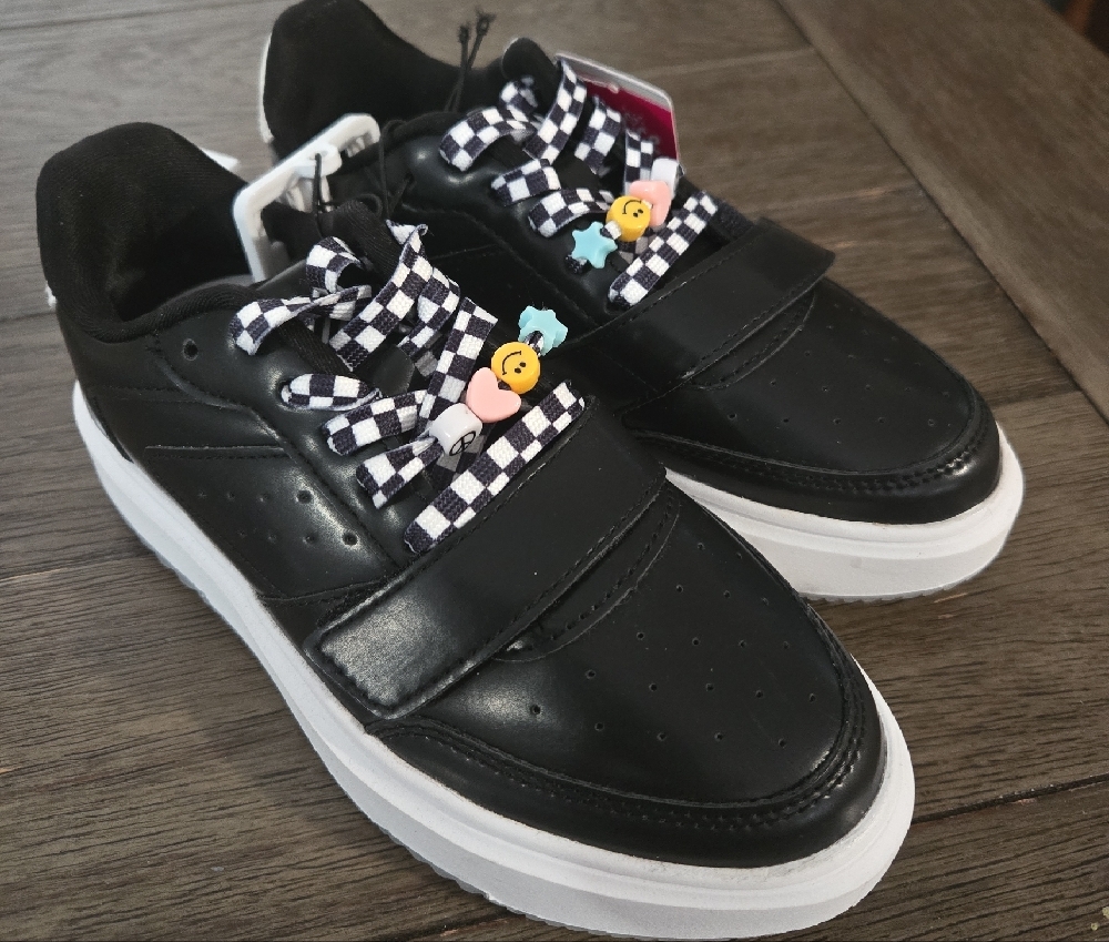 Black and White Sneakers with Retro Design